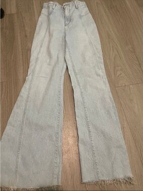 We The Free Light Blue High-Rise Wide-Leg Jeans
